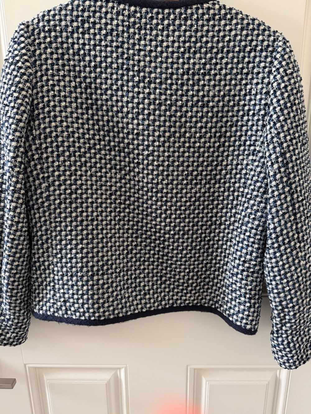 kate spade navy and white tweed blazer - Picture 8 of 14